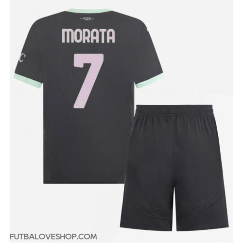 Dres AC Milan Alvaro Morata #7 Tretina pre deti 2024-25 Krátky Rukáv (+ trenírky)